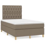 vidaXL Boxspring met matras stof taupe 120x190 cm, Verzenden, Nieuw, 190 cm of minder, Twijfelaar