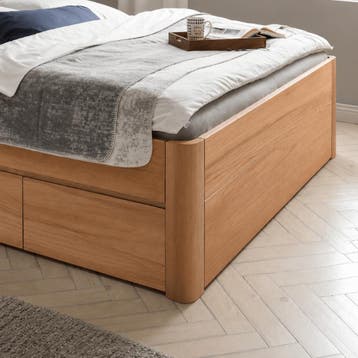 Forestales Valmont Massief Eiken Houten Bed met Lades 45CM -, Nieuw