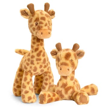 Giraffe familie knuffel - pluche - set van 2 - 14 en 25 cm, Verzenden, Nieuw