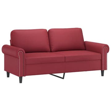 Bank Kunstleer Wijnrood | Tweedekansje | OP=OP, Huis en Inrichting, Overige materialen, 150 tot 200 cm, Tweepersoons, 75 tot 100 cm