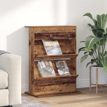 vidaXL Tijdschrift Rek Oudhout 70 x 41 x 96 cm Bewerkt hout, Huis en Inrichting, Verzenden, Nieuw