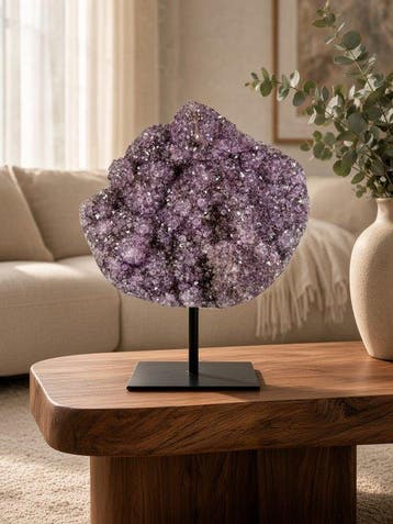 Quality amethyst on stand - unique quality piece Kristal -, Verzamelen