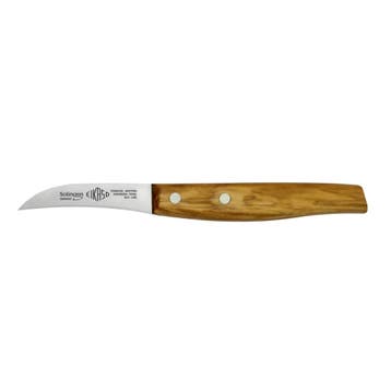 Eikaso Solingen Tourneermes met Krom Lemmet 6 cm – Olijfh., Ophalen of Verzenden, Nieuw, Rvs of Chroom