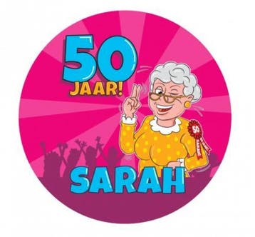 Feestelijke bierviltjes cartoon 50 jaar sarah, Hobby en Vrije tijd, Feestartikelen, Verzenden, Nieuw, Feestartikel, Verjaardag