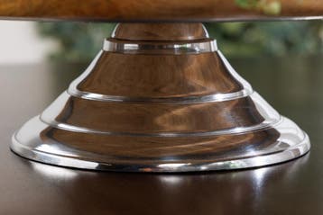 Decoratieve taartschaal PURE NATURE 68cm zilver mangohout, Huis en Inrichting, Ophalen of Verzenden, Nieuw