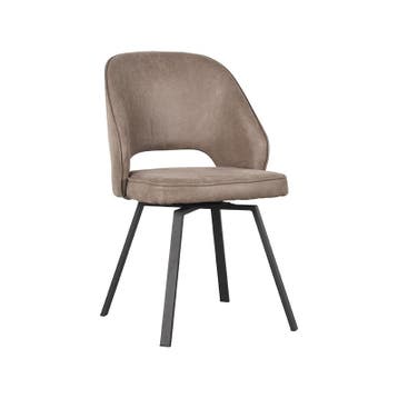 Stoel Lewis | Taupe | Micro Suede | Zwart Metalen Frame | 2, Verzenden, Nieuw in verpakking
