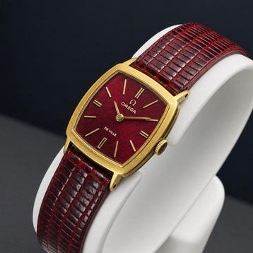 Omega -  *De Ville Burgundy Sunburst Dial* - Zonder, Nieuw