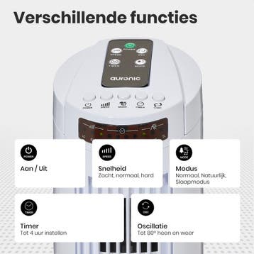 2dekans | Auronic Torenventilator - Staande Ventilator met, Ophalen of Verzenden, Zo goed als nieuw
