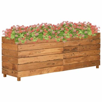 vidaXL Plantenbak verhoogd 150x40x55 cm gerecycled teakhout, Tuin en Terras, 100 cm of meer, Verzenden, Nieuw, Hout