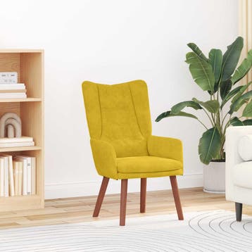 vidaXL Fauteuil Geel 63 x 67 x 94 cm Fluweel, Huis en Inrichting, Verzenden, Nieuw