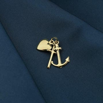 Gouden hanger; Geloof hoop en liefde (Hanger of bedel), Ophalen of Verzenden, Gebruikt, Goud, Overige merken