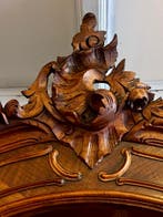 demontabele antiek mahonie kuifkast met geslepen glas, 245H