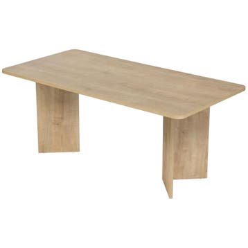 Evila Modern Dining Table, Honey Oak, 180 X 90 X 75 Cm 100%, 150 tot 200 cm, Nieuw, Ophalen of Verzenden, Minder dan 50 cm