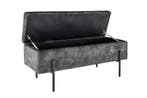 Moderne kistbank LOFT 100 cm grijze fluwelen bank met, Ophalen of Verzenden, Nieuw