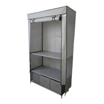 Opvouwbare Kledingkast | Campingkast | 90x47x163 | Grijs, Huis en Inrichting, Kasten | Kledingkasten, Verzenden, Nieuw