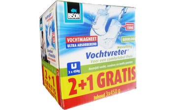 Bison vochtvreter ambiance vochtmagneet 3x 450 gr vouwdoos, Doe-het-zelf en Verbouw, Verzenden, Nieuw