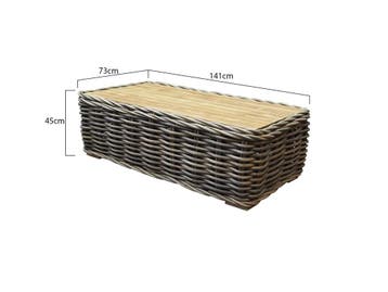 Sumatra lounge tuintafel naturel rotan - teak, Ophalen of Verzenden, Nieuw