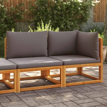 vidaXL Tuinbank met kussens 2-zits acaciahout & touw, Tuin en Terras, Verzenden, Nieuw, Hardhout