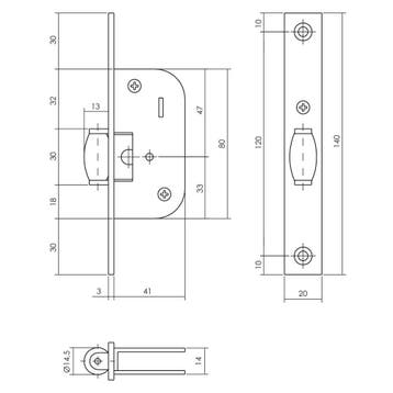 P+E Tonrol loopslot met gegalvaniseerde sluitplaat 140x20mm, Verzenden, Nieuw