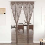 vidaXL Gordijn macramé 140x240 cm katoen taupe, Verzenden, Nieuw