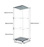 Glazen Vitrinekast met LED – 3 Planken en Slot, Zwart, Verzenden, Nieuw