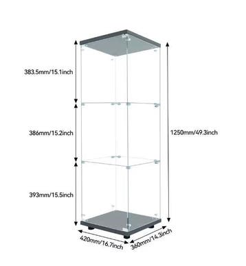 Glazen Vitrinekast met LED – 3 Planken en Slot, Zwart, Huis en Inrichting, Kasten | Vitrinekasten, Verzenden, Nieuw