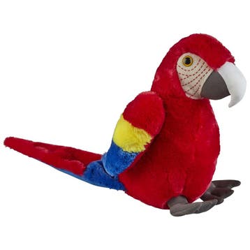 Pluche macaw papegaai knuffel - rood - 30 cm - vogels, Verzenden, Nieuw