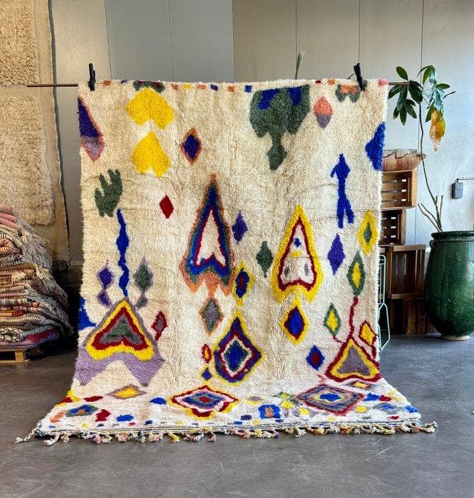 Marokkaans Berber Mrirt-wol tapijt - Vloerkleed - 300 cm -, Huis en Inrichting, Stoffering | Tapijten en Kleden
