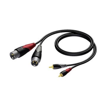 2 x XLR naar Tulp kabel | M  M | Procab | CLA701 | 1.5, Verzenden, Nieuw