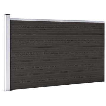 vidaXL Schuttingpaneel 175x105 cm HKC zwart, Tuin en Terras, Verzenden, Nieuw, Kunststof, 1 tot 2 meter