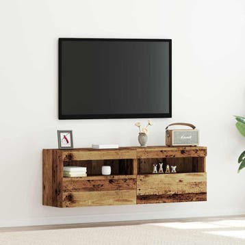 vidaXL TV Wandkast 2 st Oud hout Bewerkt hout, Minder dan 50 cm, Verzenden, Nieuw, Minder dan 100 cm