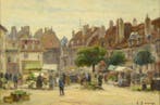 Edmond Quinton (1892-1969) - Jour de marché sur la place du