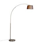 Moderne booglamp staal met zwarte stoffen kap - Arc Basic, Verzenden, Nieuw, Modern