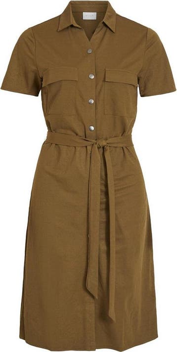 VILA - maat S-VISAFINA SS SHIRT DRESS - NOOS Dames Jurk, Verzenden, Nieuw