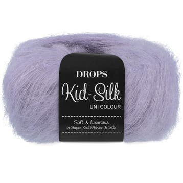 DROPS Kid-Silk Uni Colour - 55 mistig lila - Mohair Garen, Ophalen of Verzenden, Nieuw