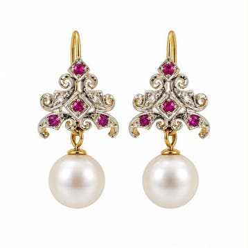 Zonder minimumprijs - Cocktail oorbellen - 9 kt. Geel goud,, Sieraden, Tassen en Uiterlijk