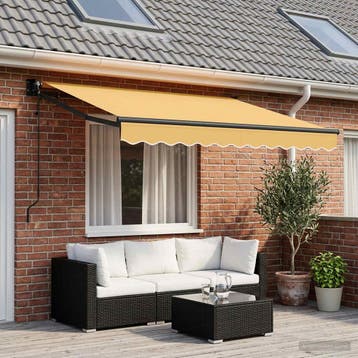 vidaXL Uitschuifbare luifel Zand 3 x 2,5 m Polyester en, Verzenden, Nieuw