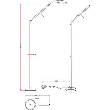 Vloerlamp - Dimbaar - 1-lichts - Mat Nikkel, Huis en Inrichting, Nieuw, Overige fittingen, Ophalen of Verzenden, Metaal