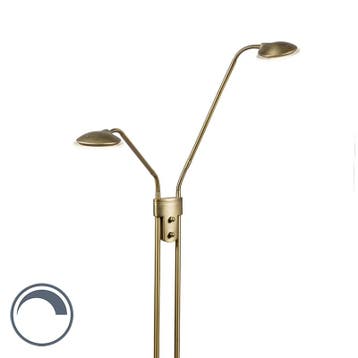 Moderne vloerlamp brons met leeslamp incl. LED - Eva, Verzenden, Nieuw, Modern