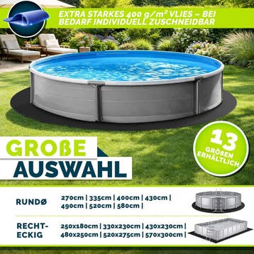 Zwembad ondervloer - Grondzeil - Rond - Ø430 cm - Zwart - Ti, Verzenden, Zo goed als nieuw