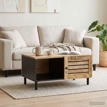 vidaXL Salontafel Naturel 80 x 50 x 40 cm Massief Mango Hout, Huis en Inrichting, Tafels | Salontafels, Verzenden, Nieuw, Overige houtsoorten