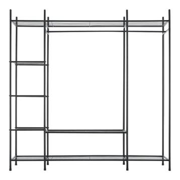 Kledingkast open kast zwart met 6 planken 150x150x40 cm, Verzenden, Nieuw
