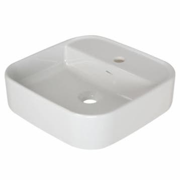 Opbouwwastafel Fresno 42X42 Cm Wit (Geen Of 1 Kraangat), Ophalen of Verzenden, Nieuw