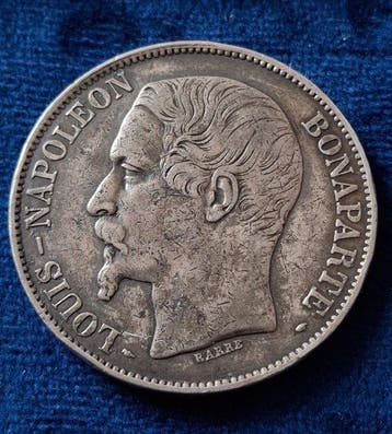Frankrijk. 5 Francs 1852-A Louis-Napoleon Bonaparte (Zonder