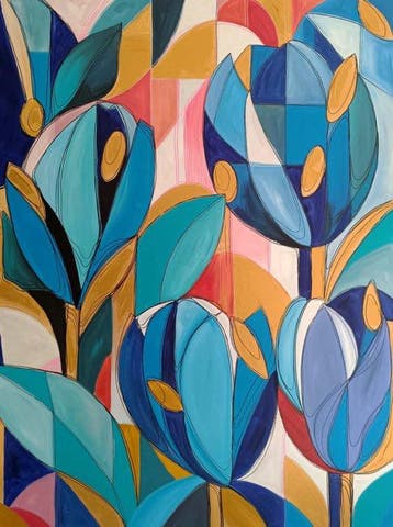 Kiri Aguilera (1982) - XL - Tulipanes en azul
