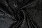 Crushed velvet stof - Zwart - Per meter, Hobby en Vrije tijd, Stoffen en Lappen, 120 cm of meer, Zwart, Ophalen of Verzenden, Polyester