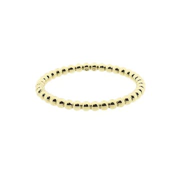 Gouden aanschuifring met bolletjes, Sieraden, Tassen en Uiterlijk, Ringen, Gebruikt, 19 tot 20, Ophalen of Verzenden, Dame