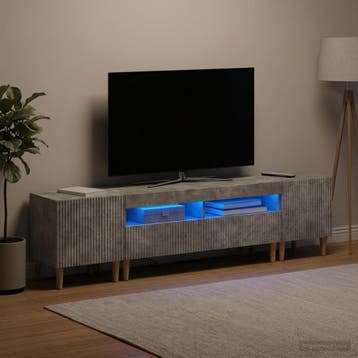 vidaXL 3-delige LED TV-kast ARNHEM 3 st Betongrijs Bewerkt, Minder dan 50 cm, Verzenden, Nieuw, Minder dan 100 cm