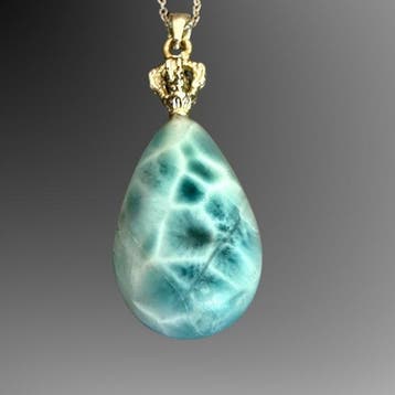 Hanger van Larimar - Zilver 925 Sieraden - Hoogte: 25 mm -