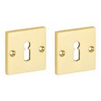 Set van twee sleutelplaatjes Bauhaus messing ongelakt, Verzenden, Nieuw